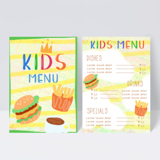 可爱趣味儿童菜单