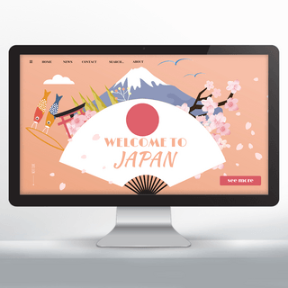 樱花网页设计海报模板_日本旅游宣传落地页网页设计