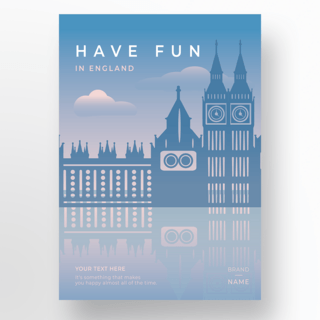 现代时尚渐变背景欢迎来到伦敦旅游海报设计