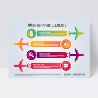 立体商务图表海报模板_飞机元素信息图表