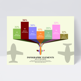 商务图表信息图表海报模板_浅色创意飞机模型商务信息图表传单