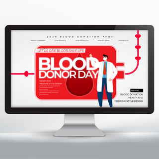 医院医疗横幅海报模板_卡通创意义务献血医疗横幅