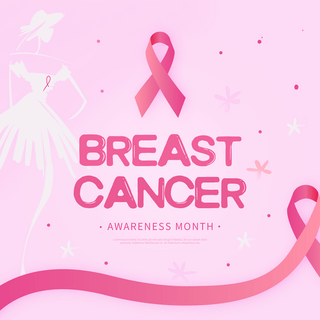 关爱女性海报模板_粉色女性乳腺癌防治宣传月sns