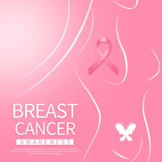 矢量丝带海报模板_简约乳腺癌防治宣传sns