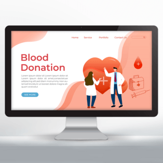 献血宣传海报模板_简约手绘风格献血宣传设计
