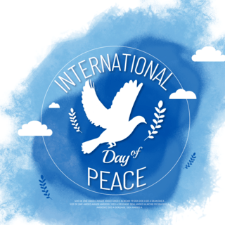 蓝色水彩国际和平日模板