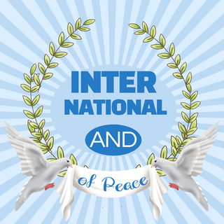 和平鸽子海报模板_蓝色鸽子international day of peace海报
