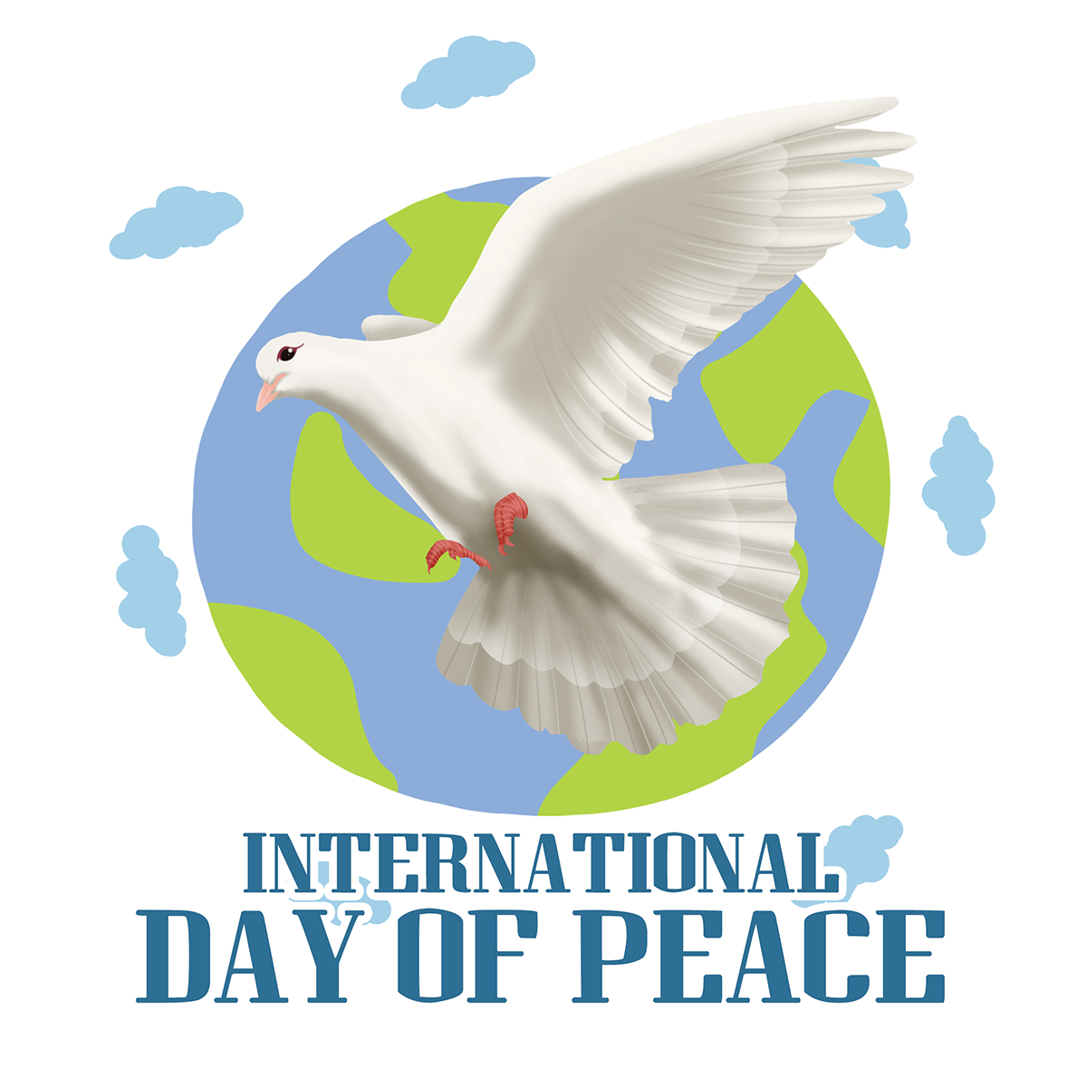 地球鸽子国际和平日海报图片