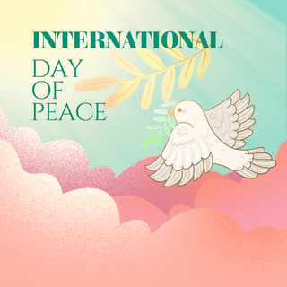 鸽子卡通international day of peace海报