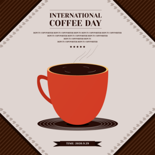 简约时尚享受咖啡9月29日卡布奇诺咖啡国际咖啡日宣传sns
