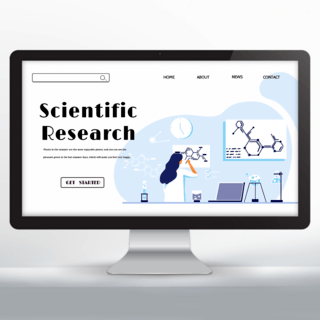 科学研究器材海报模板_科学研究宣传主页设计