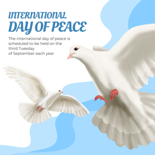 蓝色国际和平日鸽子海报设计