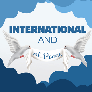 蓝色鸽子international day of peace海报