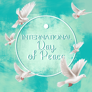 和平鸽子海报海报模板_天空鸽子international day of peace海报