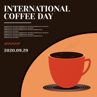 卡布奇诺海报模板_简约奢华卡布奇诺咖啡9月29日国际咖啡日宣传sns