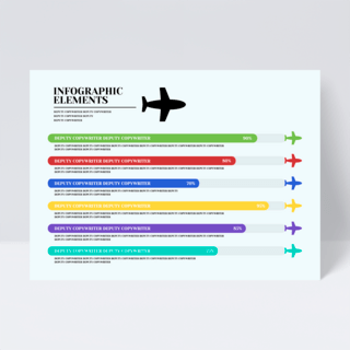 创意图表海报模板_彩色简约飞机模型创意想法商务信息图表传单