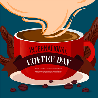 复古国际咖啡日宣传sns