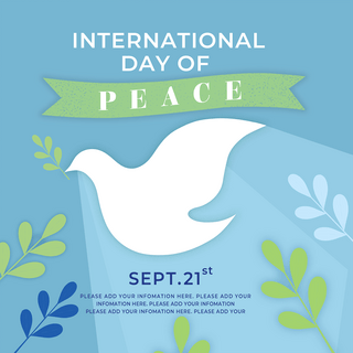 蓝色鸽子国际和平日海报