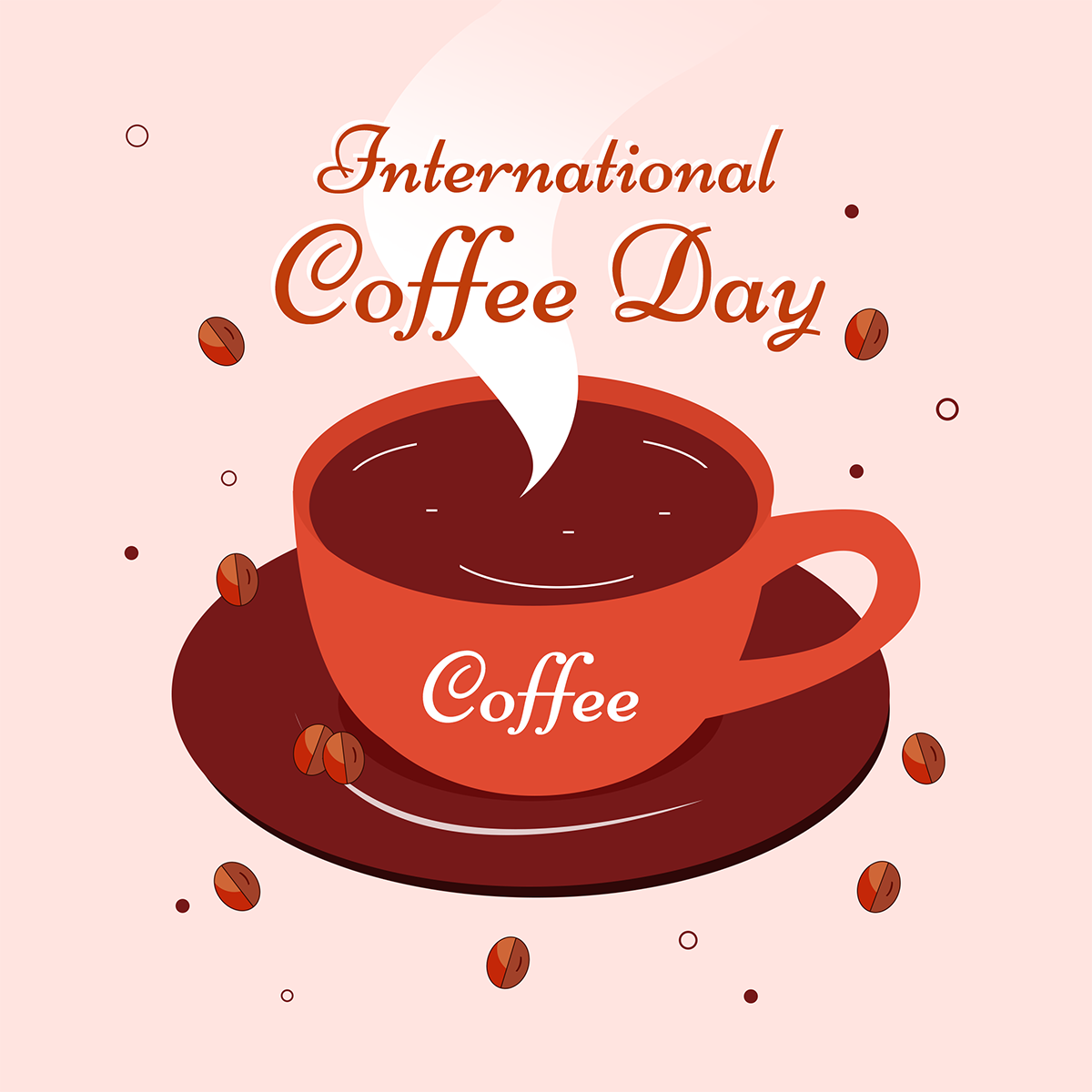 手绘风格国际咖啡日宣传设计图片