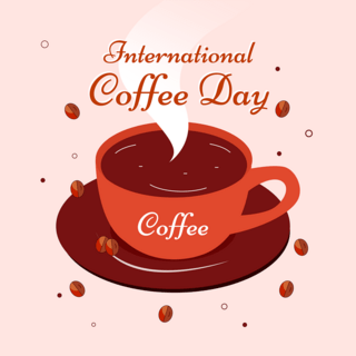 咖啡爱好者海报模板_手绘风格国际咖啡日宣传设计