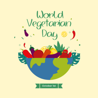 世界素食日海报模板_简约手绘风格世界蔬菜日宣传海报设计