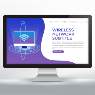 电脑元素wifi宣传落地页设计
