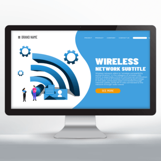 感应信号海报模板_卡通风格wifi网页宣传设计