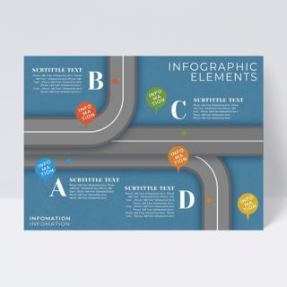 道路元素商业计划信息图表传单