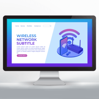 网页电脑海报模板_手绘风格wifi宣传网页设计