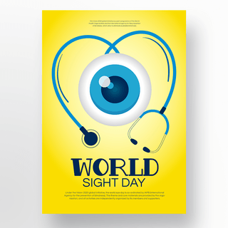 黄色world sight day 海报