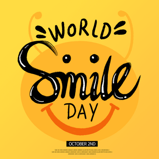 sns海报模板_黄色卡通world smile day sns