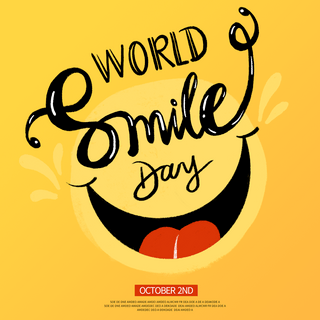 黄色卡通world smile day sns