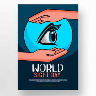 深蓝色world sight day 海报