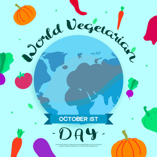 蓝色地球蔬菜world vegetarian day节日社交媒体