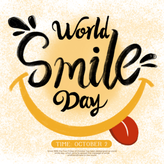 可爱笑脸海报模板_可爱风格world smile day节日社交媒体设计