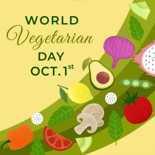 绿色曲线海报模板_绿色曲线world vegetarian day节日sns