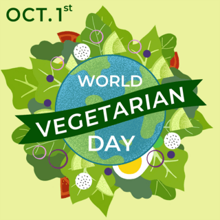手绘水果沙拉海报模板_地球元素world vegetarian day节日sns