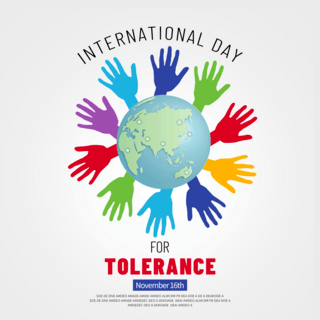 彩色手掌海报模板_矢量international day for tolerance社交媒体sns