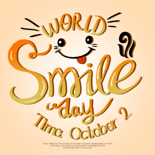 手绘笑脸元素world smile day节日社交媒体