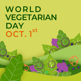 剪纸风格world vegetarian day节日sns