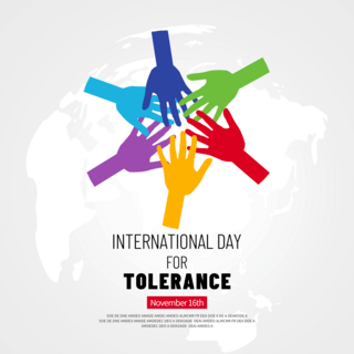 彩色手掌海报模板_彩色international day for tolerance社交媒体模板