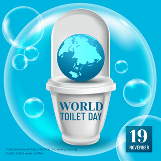 DAY地球海报模板_world toilet day 节日社交媒体
