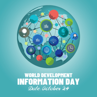 社交元素海报模板_地球社交图标元素world development information day节日社交媒体