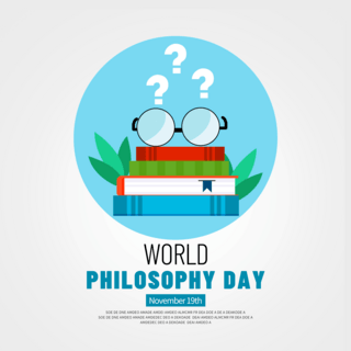 蓝色矢量world philosophy day社交媒体sns