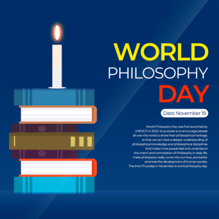 卡通风格world philosophy day 节日社交媒体