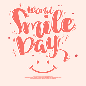 粉色world smile day 节日社交媒体