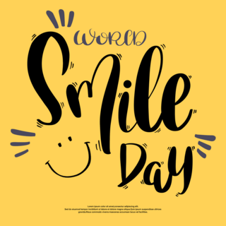 黄色world smile day 节日社交媒体