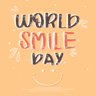 可爱笑脸海报模板_可爱风格world smile day 节日社交媒体
