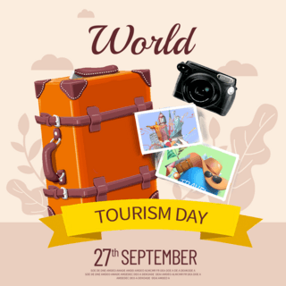 彩色world tourism day社交媒体sns