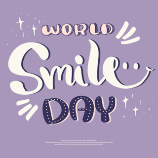 可爱笑脸海报模板_紫色可爱风格world smile day 节日社交媒体